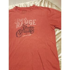 Life is Good L Men's Crusher Free Range Tee, Nantucket Red Motorsports Biker